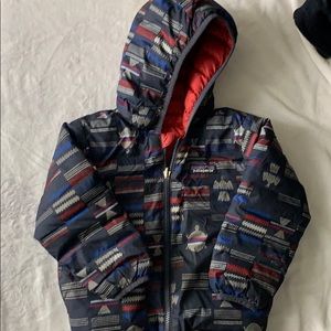 Patagonia Reversible down sweater hoody.